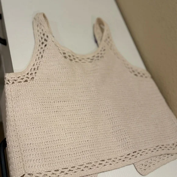 Vintage 90s Crochet Purple Florette crop top tank  Tank  Newport News - Picture 8 of 11